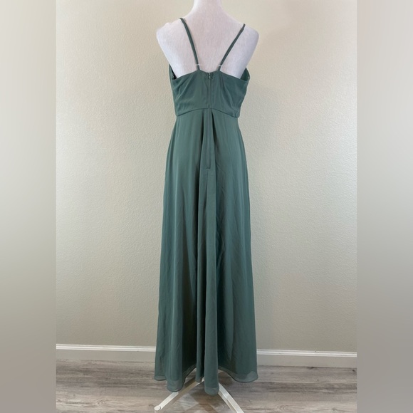 Birdy grey dusty green maxi dress with ruffles size medium - Picture 4 of 8